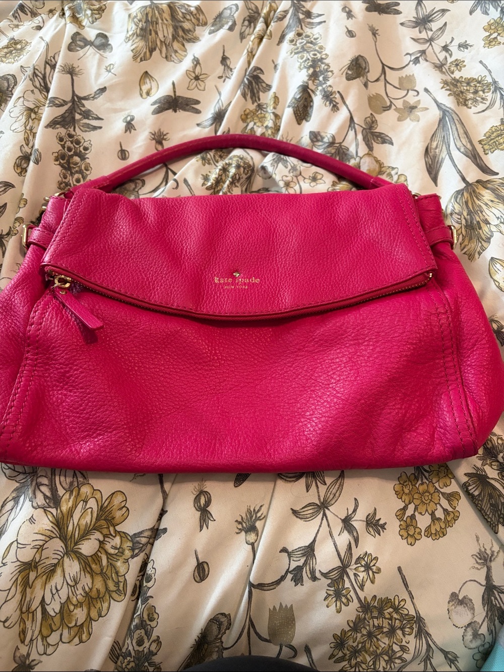 kate spade Hot Pink Pebbled Leather Shoulder Bag